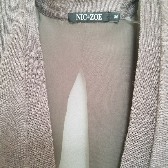 Sale!! NIC + ZOE CHIFFON BACK CARDIGAN NEW - Picture 4 of 5